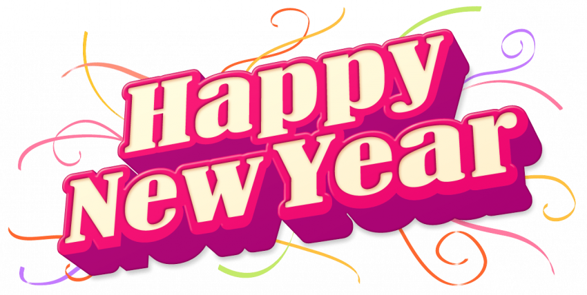 Happy New Year 3D No Background Transparent PNG