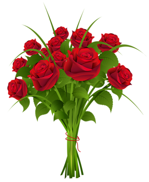 Red Rose Bouquet HD Flowers PNG