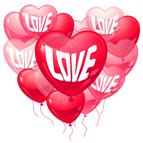Valentines Love Heart Baloons PNG Full Hd